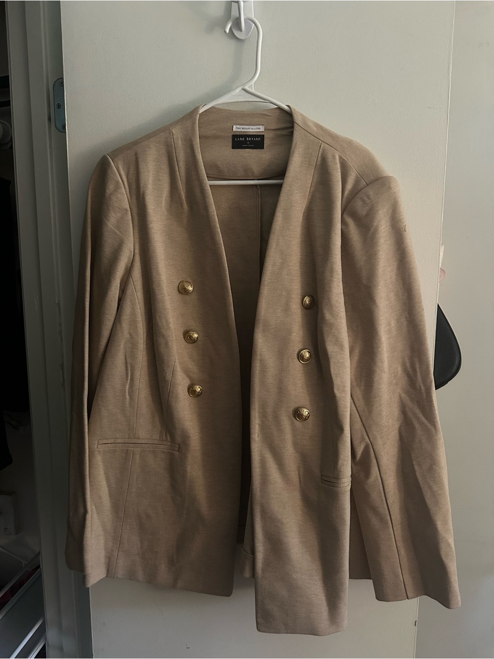 Lane Bryant Double-Breasted Tan Blazer Jacket